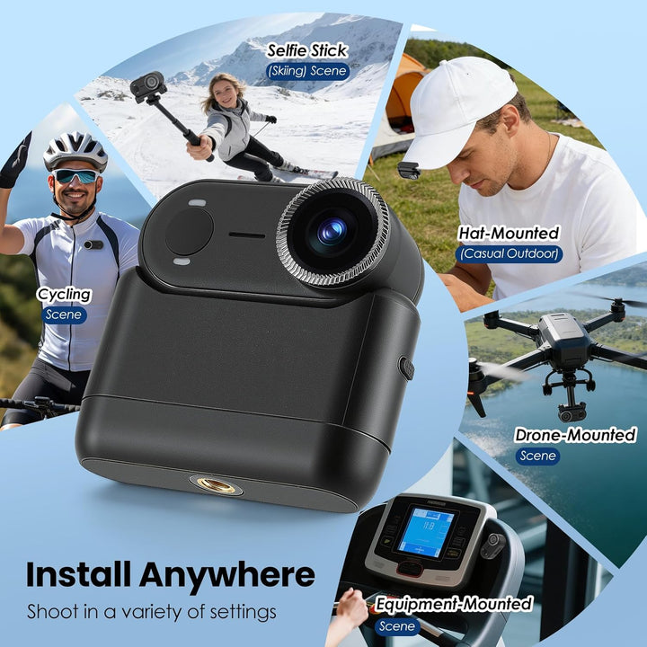 4K 30FPS Action Cam, 64GB POV-Kamera, 10m wasserdicht Bodycam – Mini Helmkamera für Motorrad &amp; Fahrr