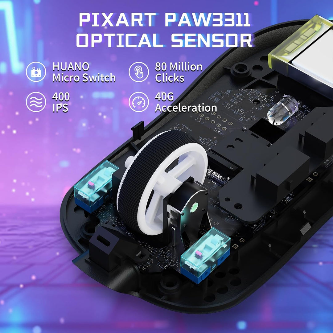 MAMBASNAKE X Attack Shark X8SE 55g ultraleichte kabellose Gaming Maus–bis zu 25000 DPI,PAW3311-Senso