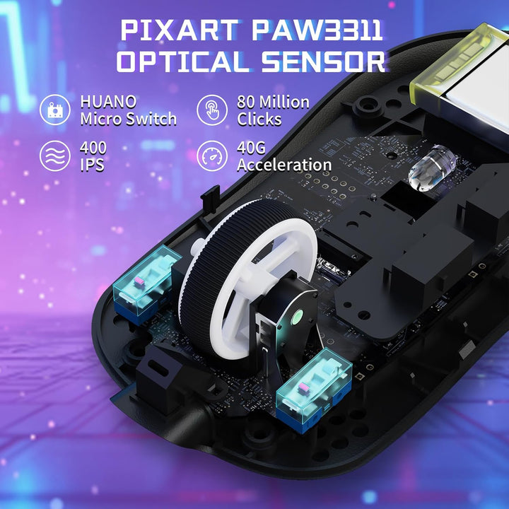 MAMBASNAKE X Attack Shark X8SE 55g ultraleichte kabellose Gaming Maus–bis zu 25000 DPI,PAW3311-Senso