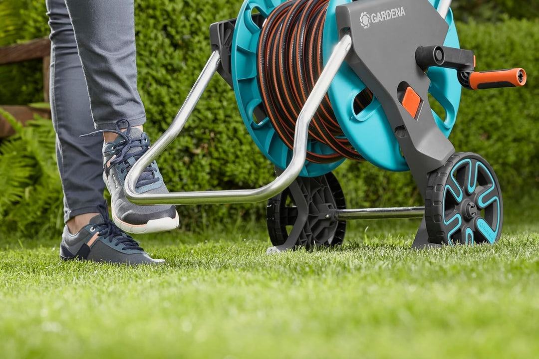 Gardena Schlauchwagen CleverRoll M Easy Set, Gartenschlauchwagen mit 60m Kapazität inkl. 20m Schlauc