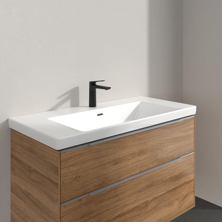 Villeroy & Boch Oasis Waschtischarmatur mit Zugstange - Wasserhahn Bad mit Keramikkartusche - Waschb