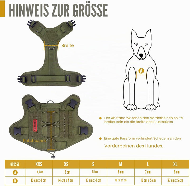 OneTigris Taktische Hundeweste Service Hundegeschirr MOLLE Hundeausbildung Geschirr 1000D Nylon (M,