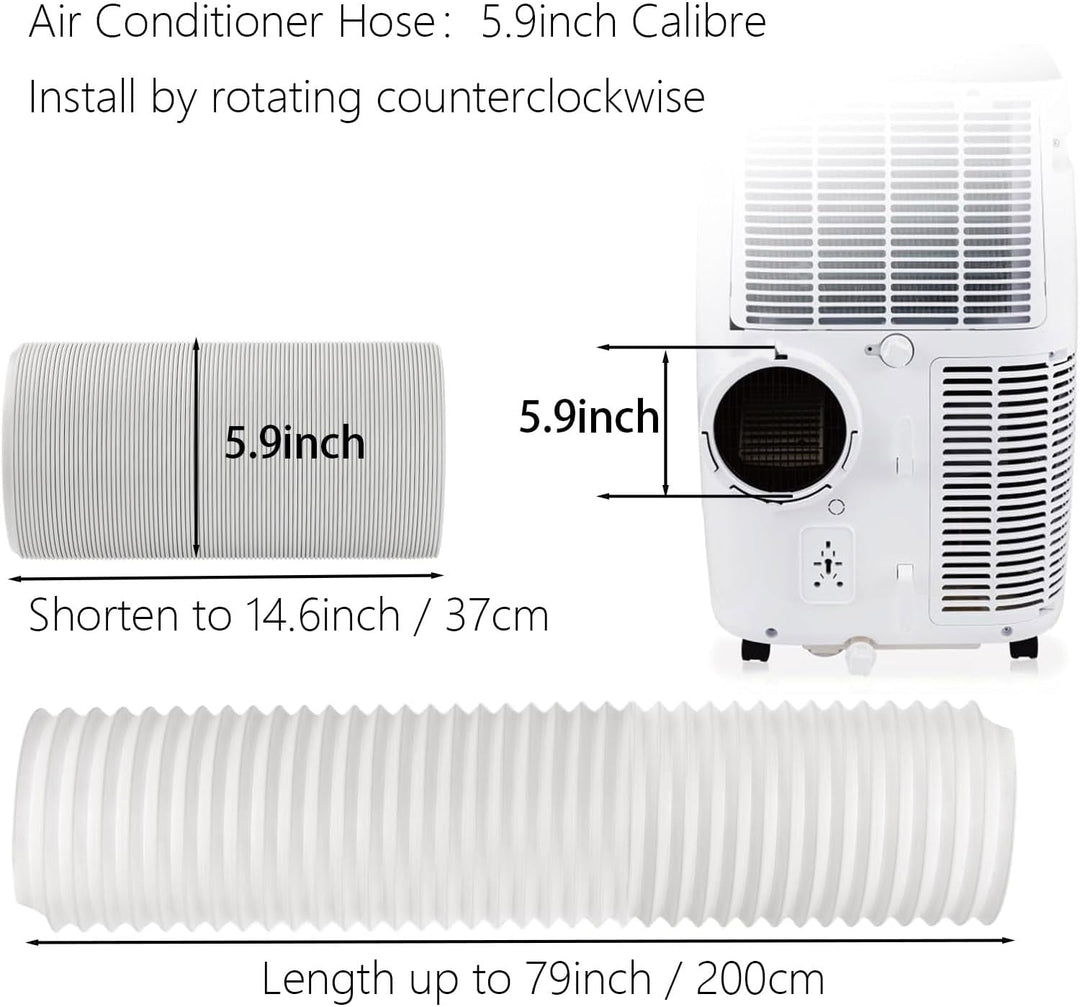 Abluftschlauch klimagerät 150mm Durchmesser, 2M Länge, Einziehbarer für Klimaanlage, Abzugshaube, Wä