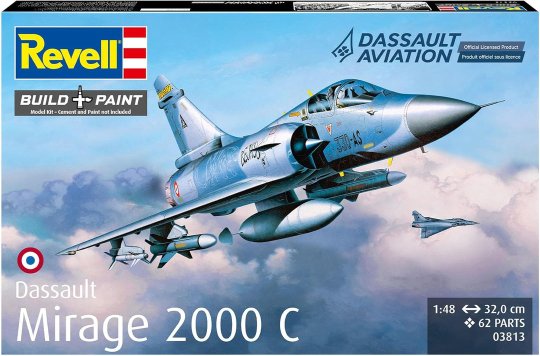 Revell Modellbausatz I Dassault Mirage 2000C I Detailreicher Level 5 Flugzeug Bausatz I 150 Teile I