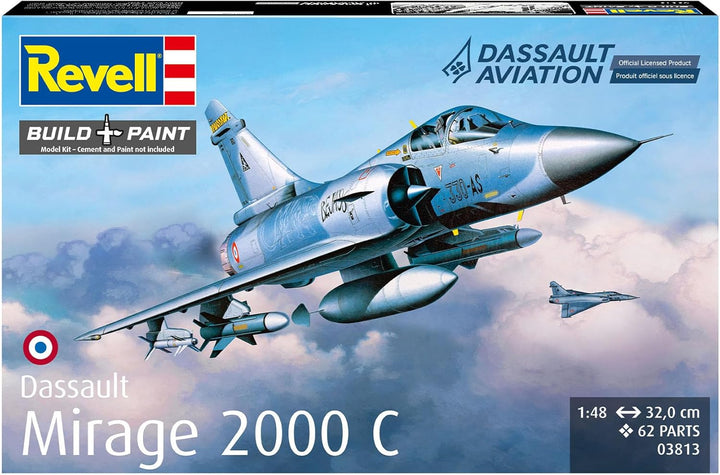 Revell Modellbausatz I Dassault Mirage 2000C I Detailreicher Level 5 Flugzeug Bausatz I 150 Teile I