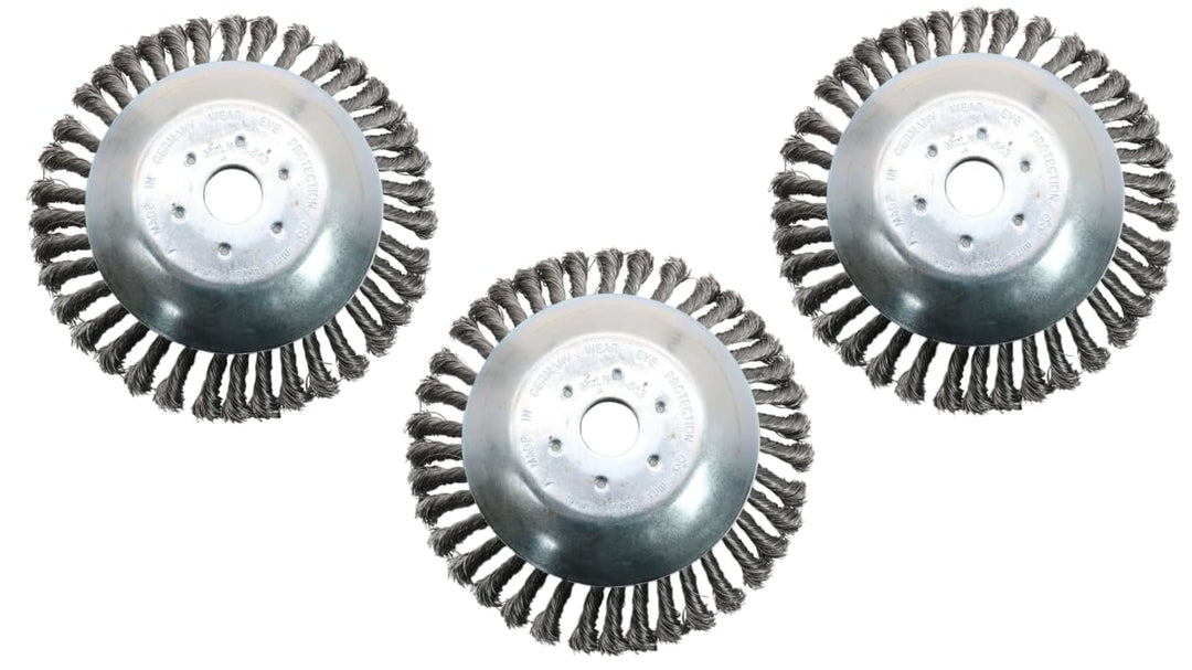 SECURA 3X Bürstenkopf Unkrautbürste für Motorsense Freischneider 25,4mm Bohrung 200mm Ø 3 200mm, 3 2