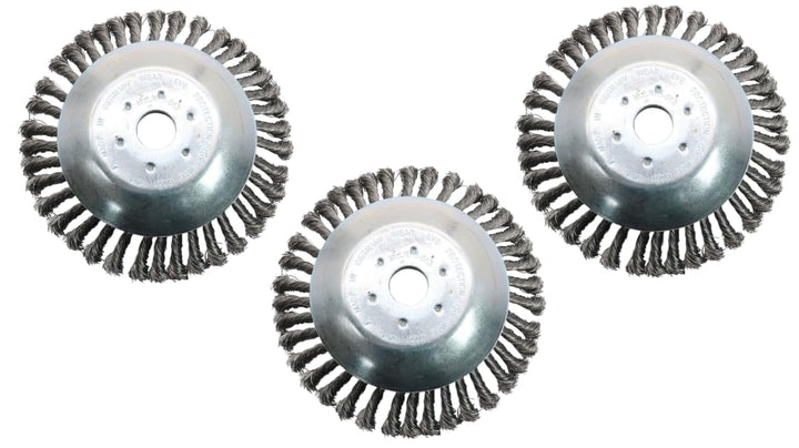 SECURA 3X Bürstenkopf Unkrautbürste für Motorsense Freischneider 25,4mm Bohrung 200mm Ø 3 200mm, 3 2