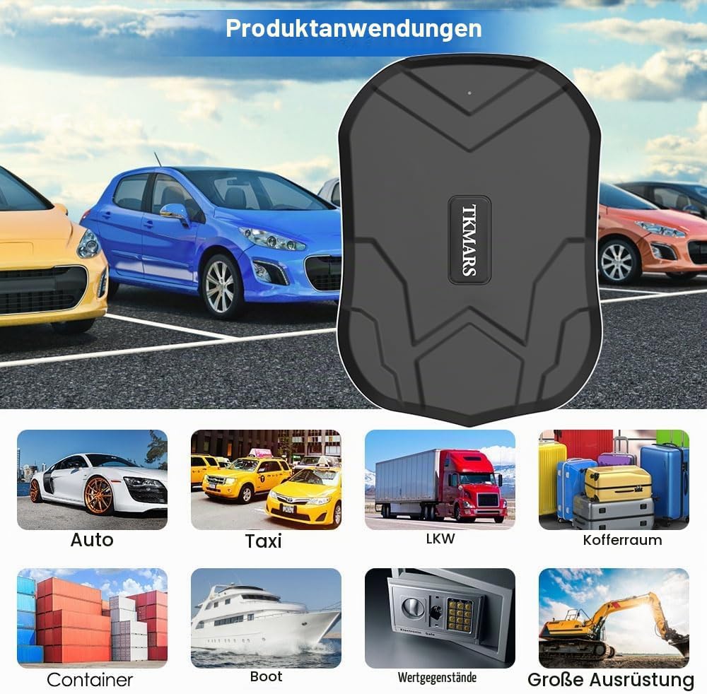TKMARS GPS Tracker Auto Tracker für Auto 20000 Mah bis Zu 240 Tage Standby-Zeit GPS Tracker mit SIM