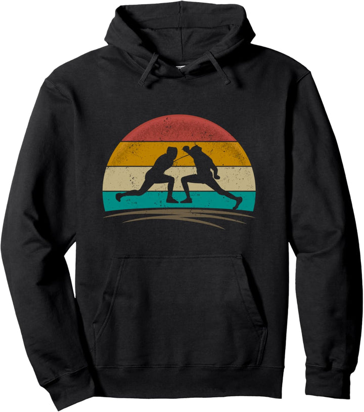 Vintage Fencing Retro 70s Distressed Fencing Sport Men Women Pullover Hoodie