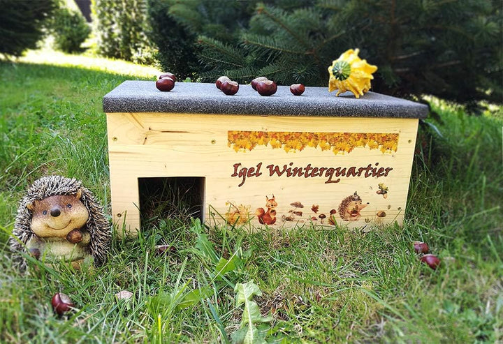 Nagerstore Igelhaus Igelhütte XXL mit Labyrintheingang Winterquartier Katzensicher Winterfest, Ficht