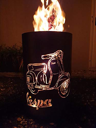 TiKo-Design® Feuertonne Feuerkorb mit Roller Motiv