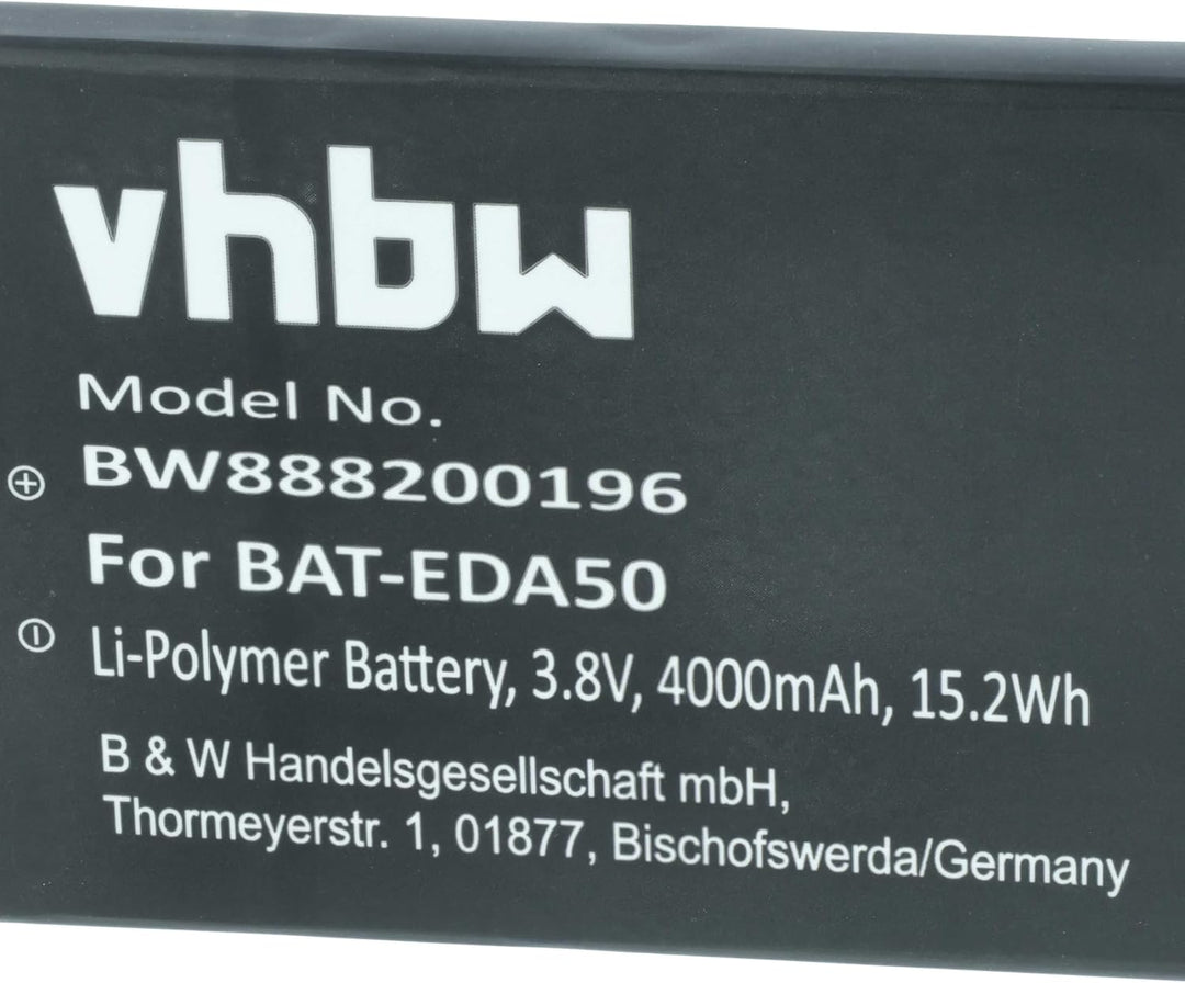 vhbw Akku Ersatz für Honeywell BAT-EDA50, BATT-EDA40-1, BATT-EDA50K-1 für Barcodescanner POS (4000mA