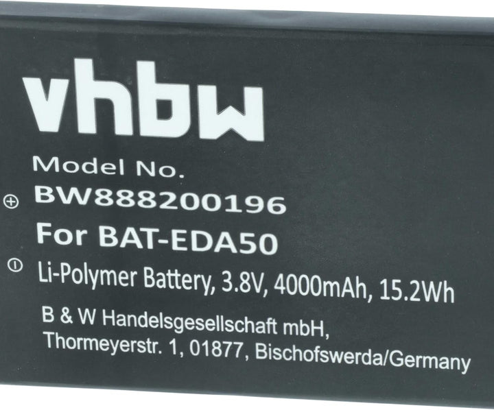 vhbw Akku Ersatz für Honeywell BAT-EDA50, BATT-EDA40-1, BATT-EDA50K-1 für Barcodescanner POS (4000mA