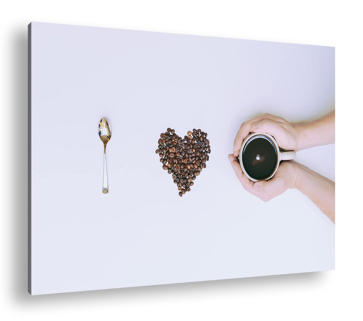 deyoli Kaffeebohnen in kreativer Herzform im Format: 80x60 als Leinwandbild, Motiv fertig gerahmt au