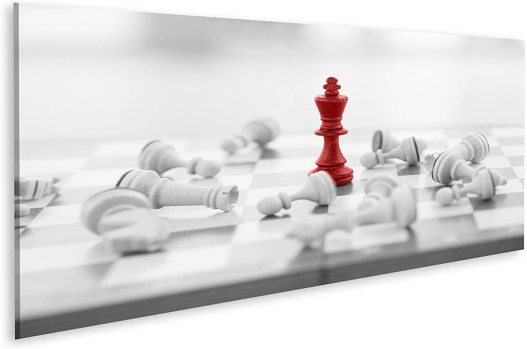 islandburner Bild auf Leinwand Schach Business Konzept Führer & Erfolg Wandbild Poster Kunstdruck Bi