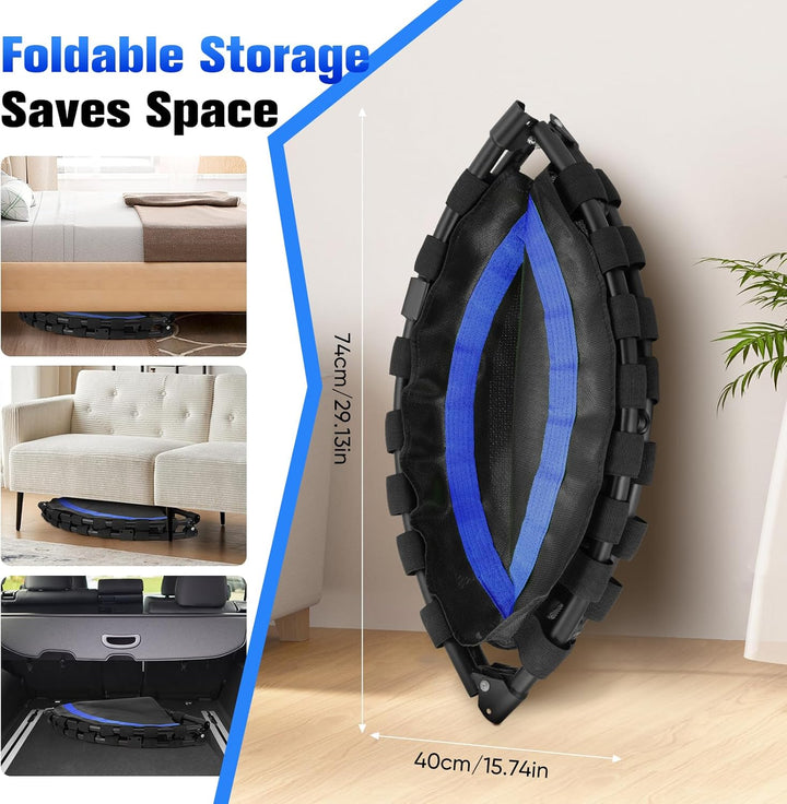 Fitness Indoor Trampolin klappbar ohne Installation | Ø101cm,Mini Trampoline | Tragfähigkeit 150 KG