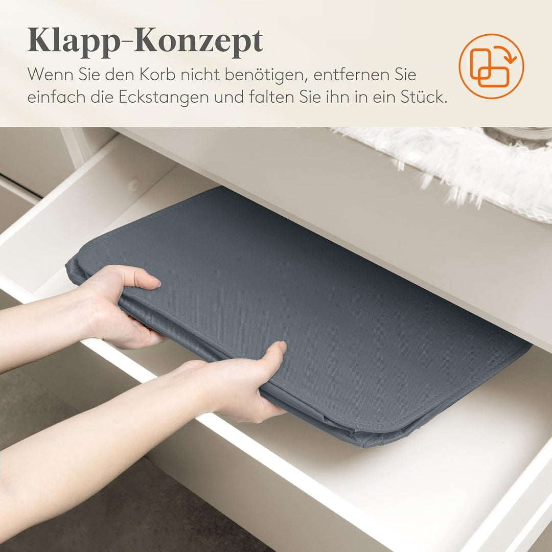 Lifewit 105L Wäschekorb mit Deckel, Wäschekorb Waschenkorbe Faltbar, Wäschesammler mit Griffen, Wäsc