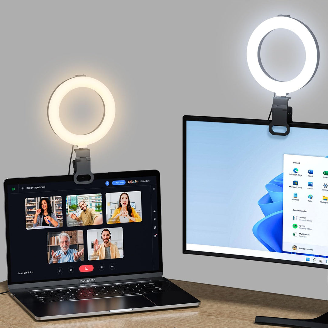 Ringlicht für Computer-Videokonferenz – Webcam-Licht für Monitor, Clip, Fernarbeit, Entfernung, Lern