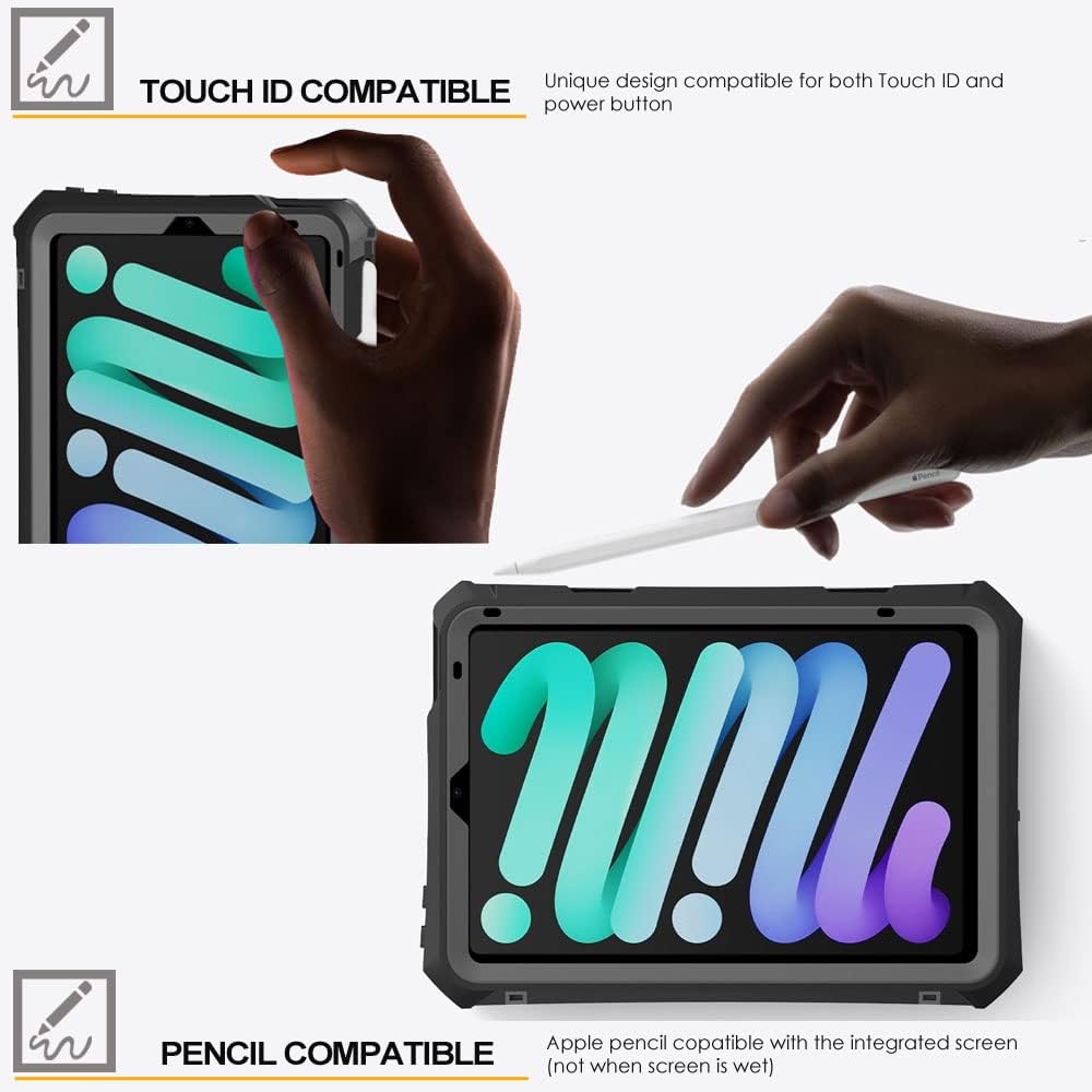TECHGEAR wasserdichte Hülle für iPad Mini 6 2021 6. Generation (Poseidon Case) Schlanke Robuste Rüst