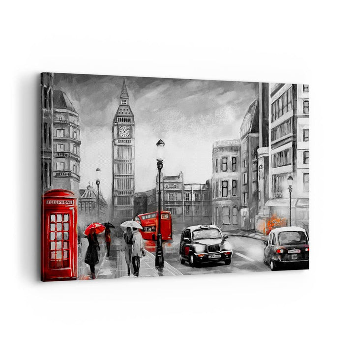 ARTTOR Bilder auf Leinwand 100x70cm Leinwandbild mit Rahmen London Bus Gross Wanddeko Bild Schlafzim
