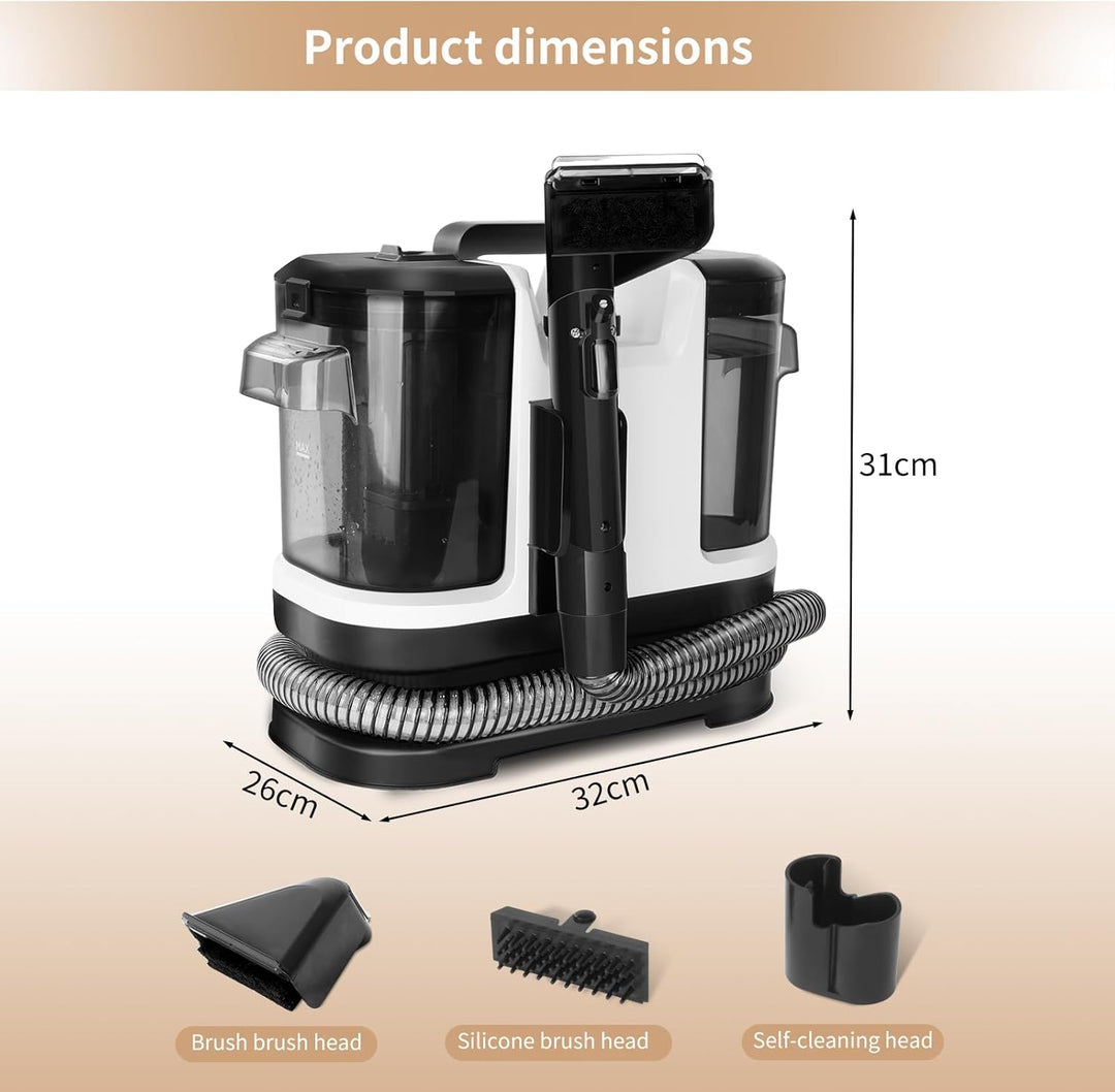 Waschsauger Teppichreiniger 500W 12kPa, Nasssauger Polsterreiniger, Innenreinigungsmaschine, Flecken
