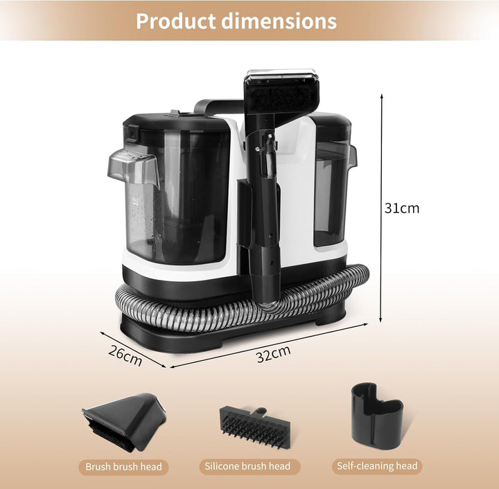Waschsauger Teppichreiniger 500W 12kPa, Nasssauger Polsterreiniger, Innenreinigungsmaschine, Flecken