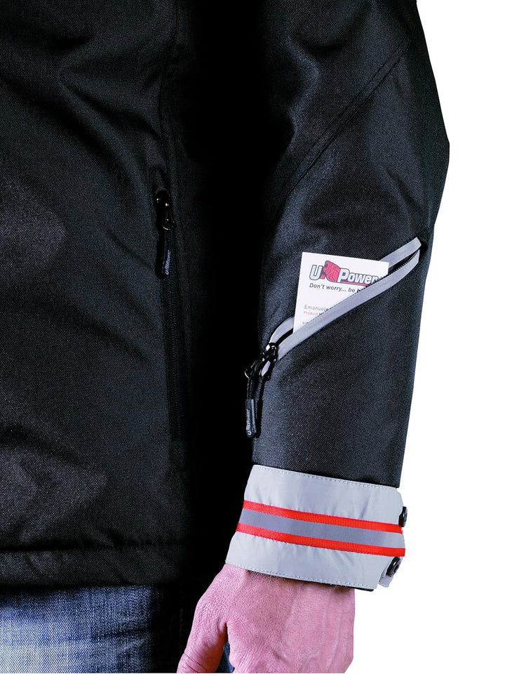 U-Power-Jacke, mit Mikrofleece gefütterter Mantel, Oberbekleidung, verstellbare Kapuze und Bündchen,