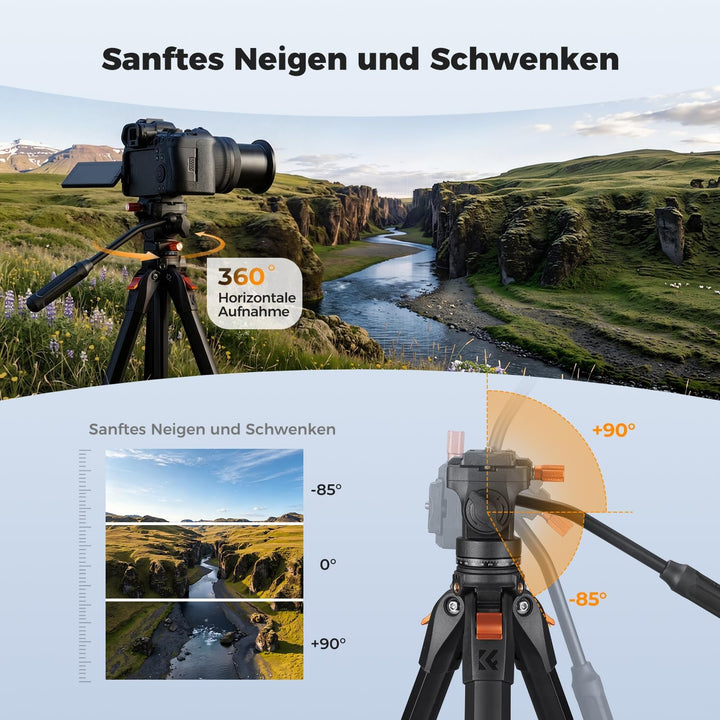 K&amp;F CONCEPT Kamera Stativ Handy Stativ | Tripod für Smartphone mit Handy Tablet Halterung, Aluminium