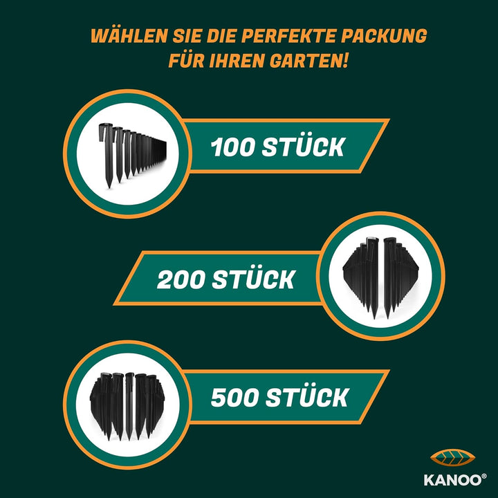kanoo® Erdnägel für Mähroboter Begrenzungskabel – Erdhaken für sicheres Fixieren von Begrenzungsdrah
