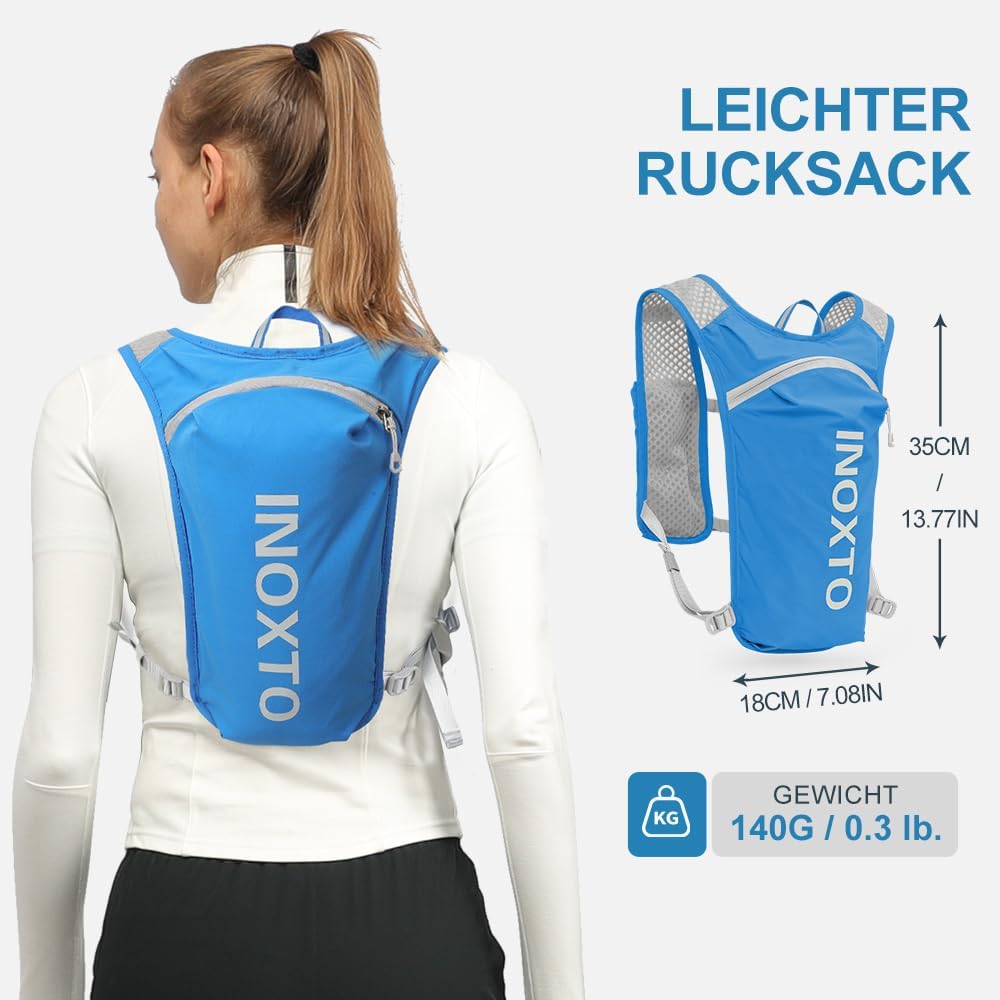 INOXTO Sport Wasserbeutel Weste Mit 1.5l Trinkblasen Running Weste Rucksack FüR Outdoor Wandern Trai