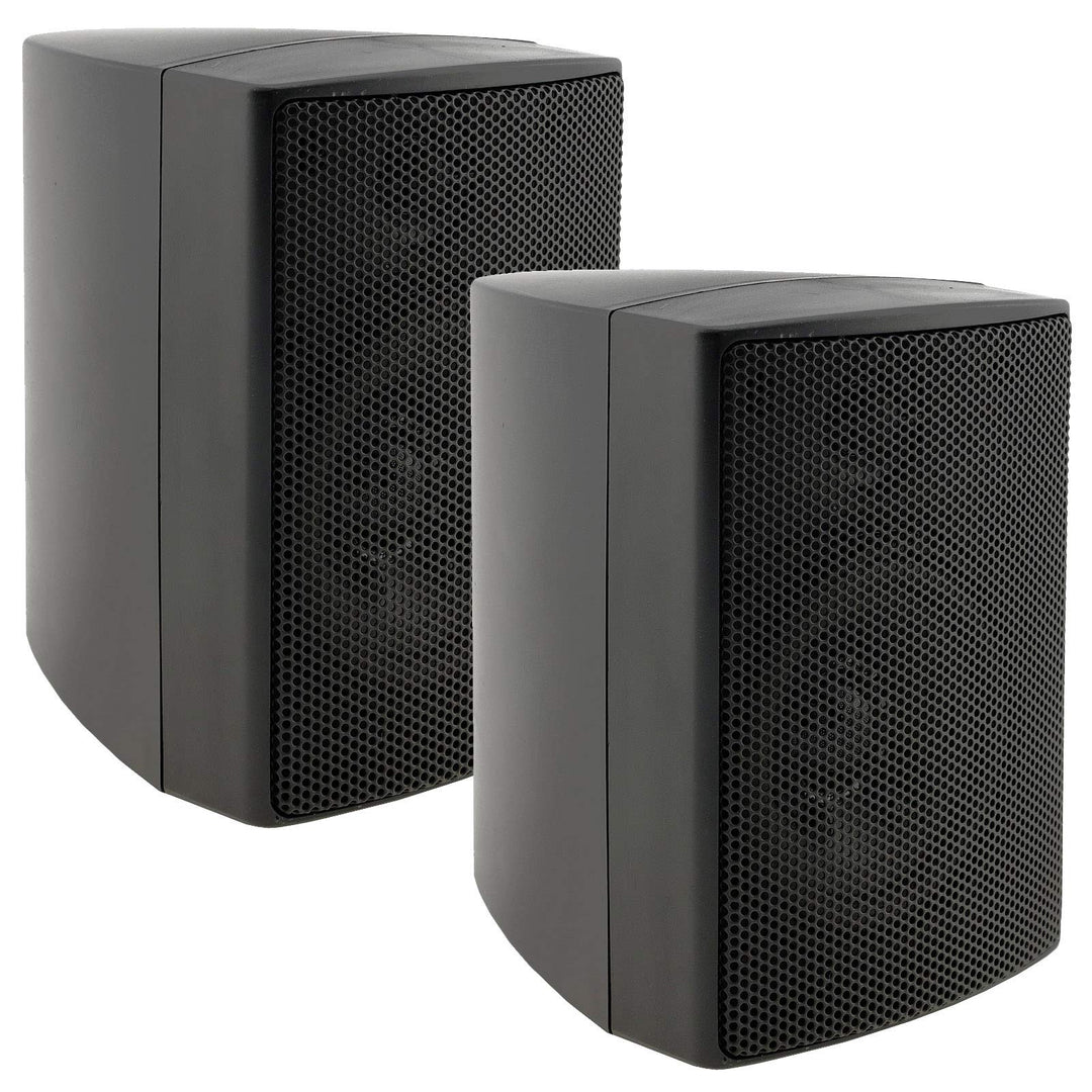 ChiliTec 2-Wege Lautsprecher Schwarz, Paar, Wand-Lautsprecher für HiFi Stereoanlage Heimkino, 40Watt