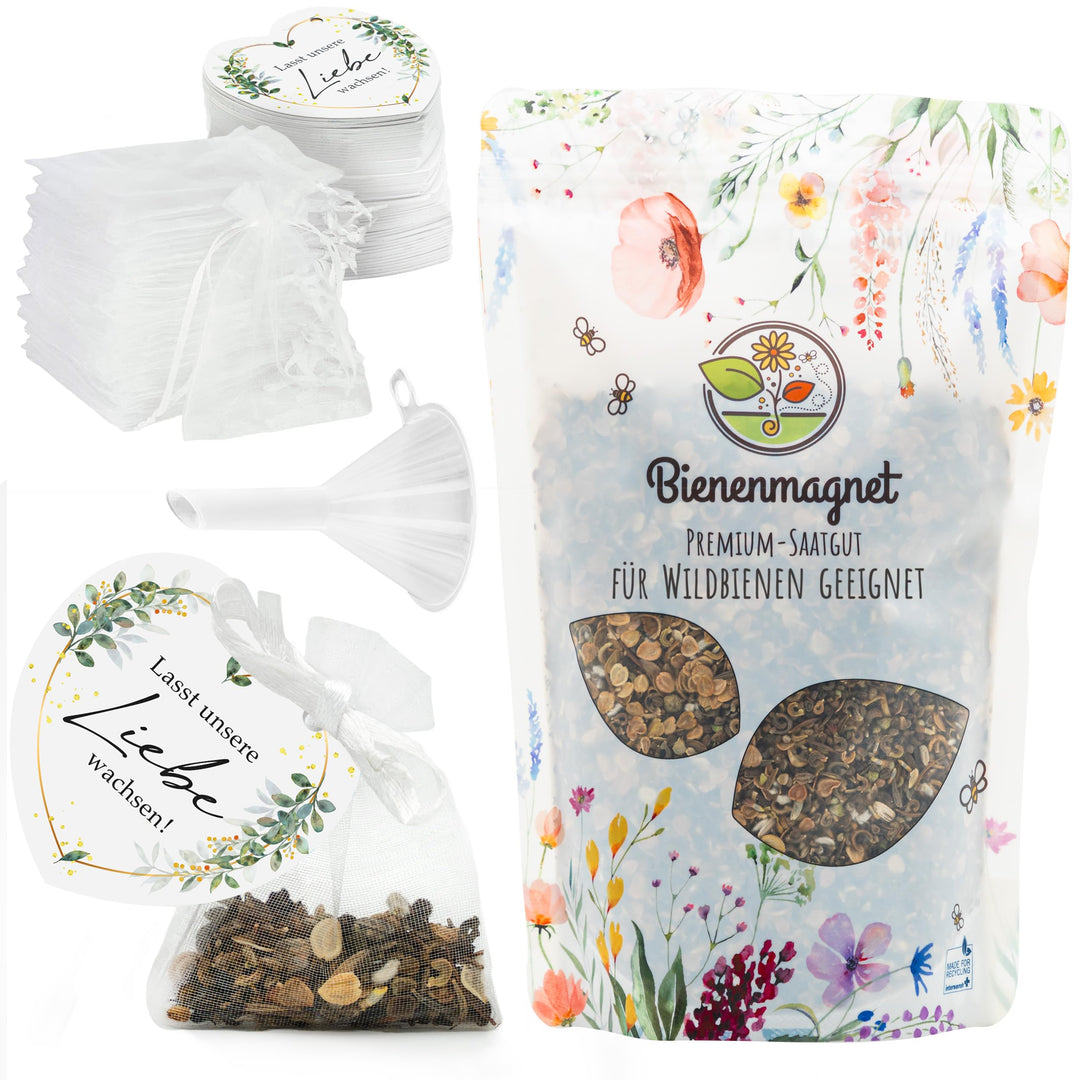 Gastgeschenke Hochzeit Blumensamen - Besonderes Hochzeitsgeschenk für Gäste als Give Away - Lasst un