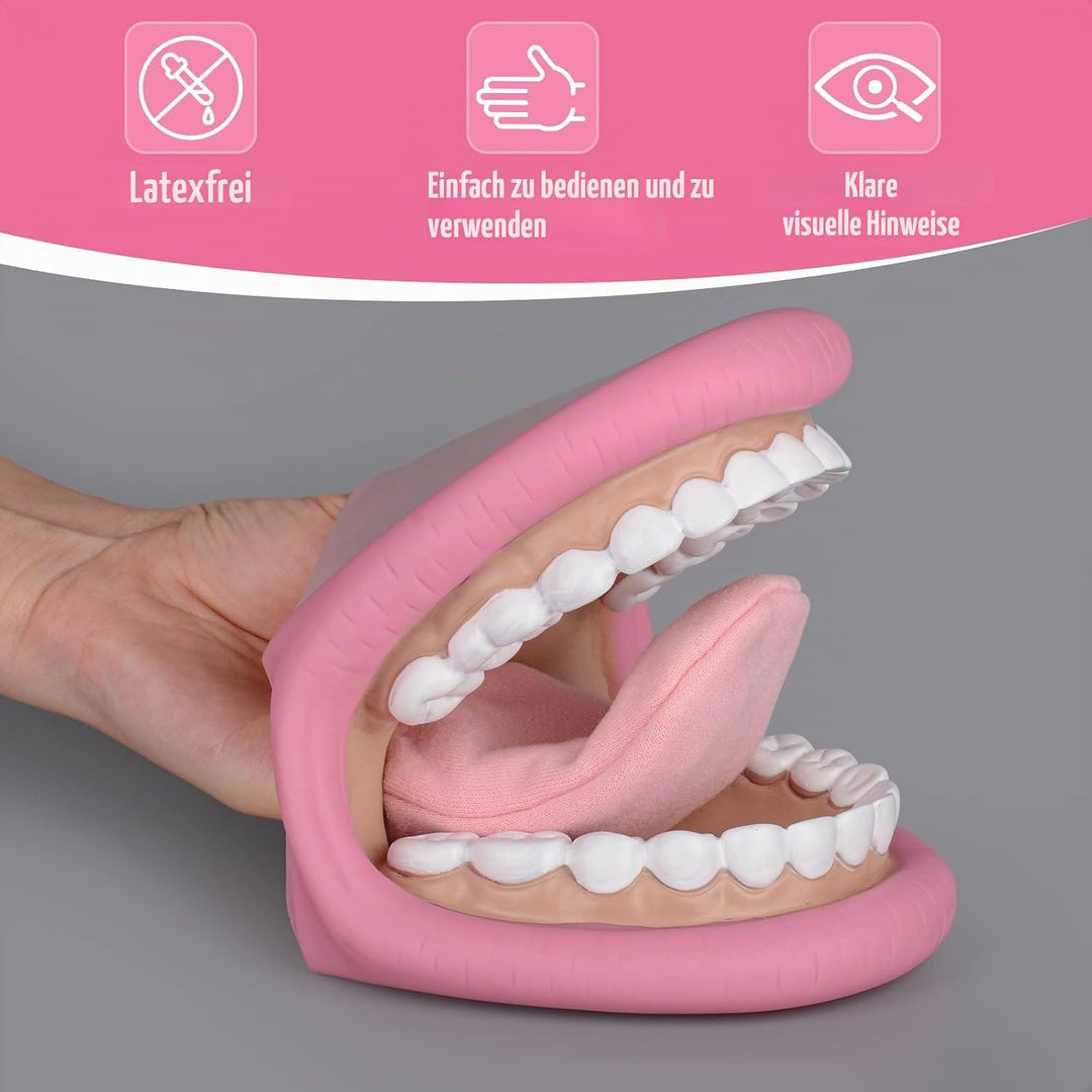 Ultrassist Mund Handpuppe mit Zunge für Kinder, Mundpuppe für Sprachtherapie, inklusive Zahnbürste