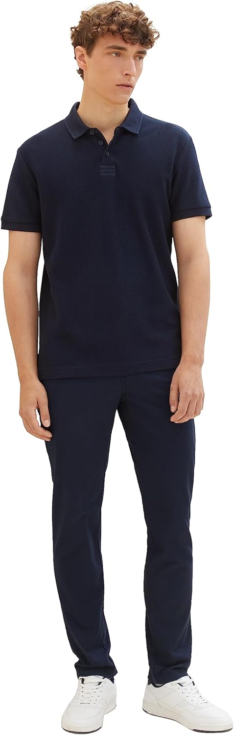 TOM TAILOR Denim Herren Slim Fit Chino Hose aus Baumwolle 33W / 32L 10668 - Sky Captain Blue, 33W /