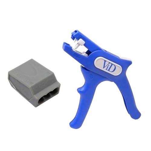 ViD 100 Stück Verbindungsklemmen/Steckklemmen grau 3 x 2,5 mm²… (Steckklemmen (100Stk.) + Abisolierz