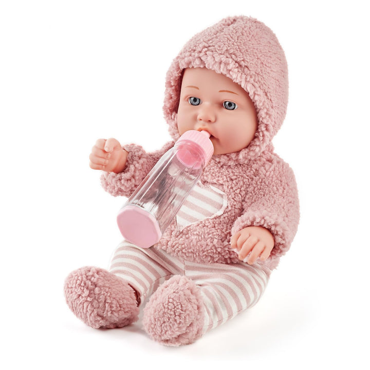 30 cm Babypuppe Spielset mit Zubehör und Kleidung in Geschenkbox, Ideal für Mädchen Kleinkinder ab 3