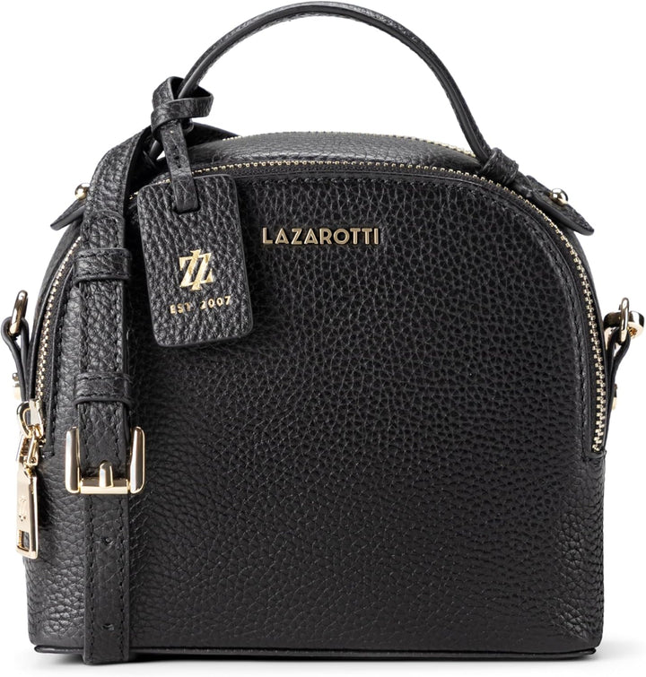 Lazarotti Bologna Leder Handtasche Damen | 2 Hauptfächer & abnehmbaren Tragegurt | mittelgrosse Henk