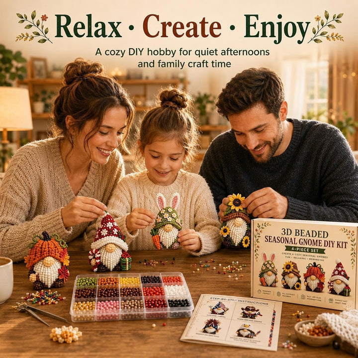 Generisch DIY 3D-Perlenwichtel-Bastelset Tiny 3D Beaded DIY Kit für Erwachsene und Jugendliche Mit 4