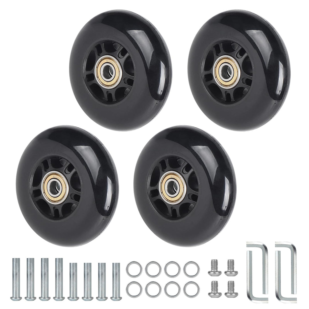 CPROSP 4tlg Koffer Ersatzrollen 80 * 24mm, Ersatzrollen für Gepäck, Kofferrollen Ersatzrollen Gummi,