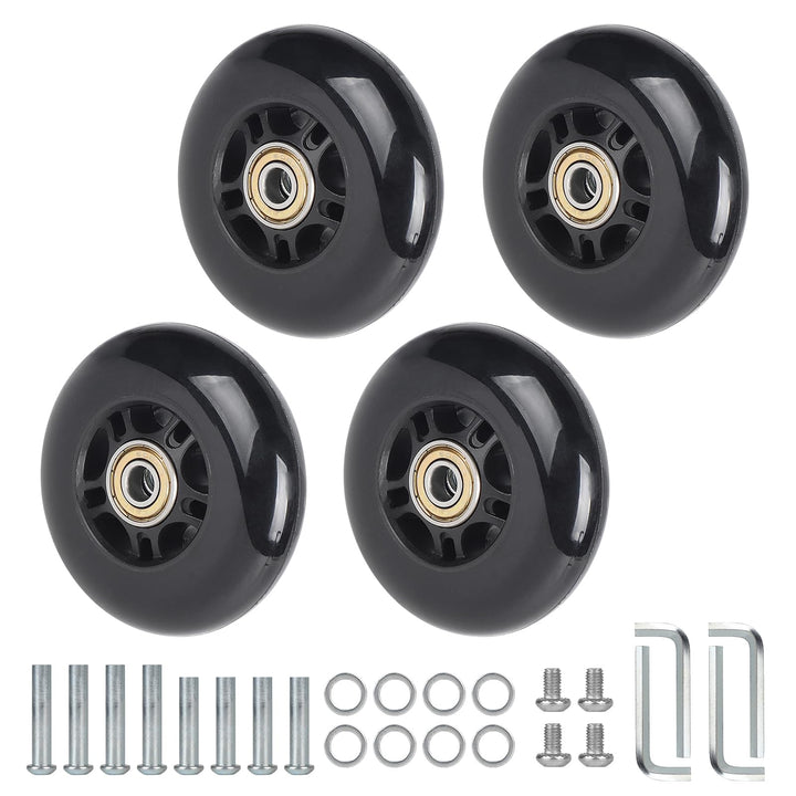 CPROSP 4tlg Koffer Ersatzrollen 80 * 24mm, Ersatzrollen für Gepäck, Kofferrollen Ersatzrollen Gummi,