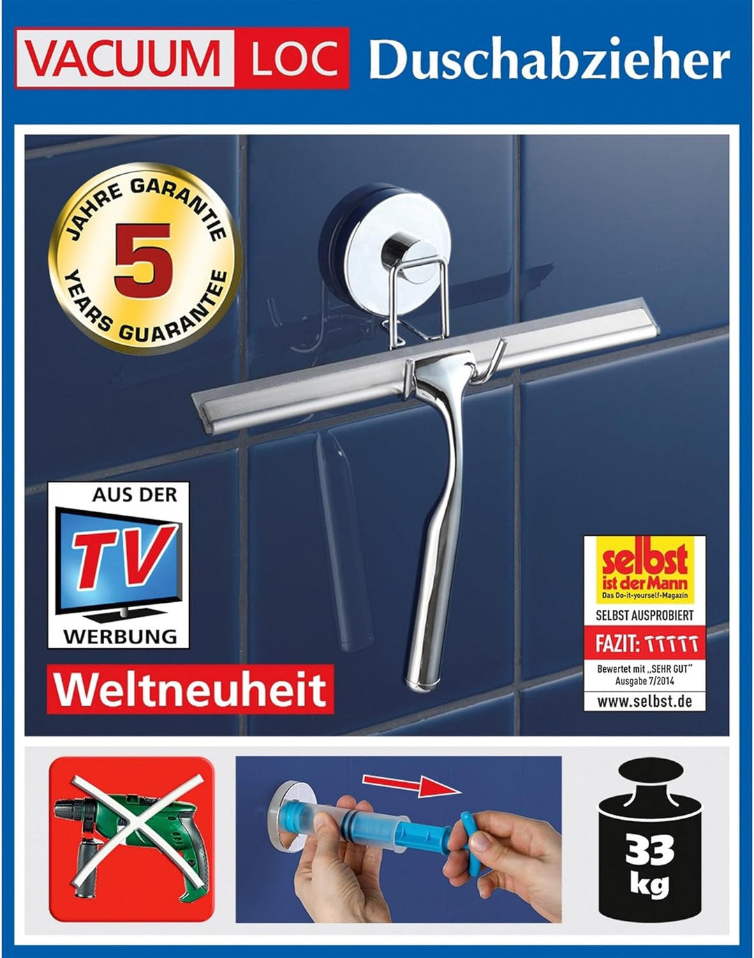 Vacuum Loc Duschabzieher mit Halter