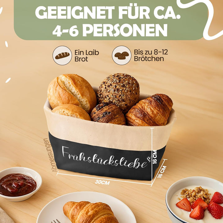 Brotkorb [STOFF] Brötchenkorb stoff | Brotbeutel aufbewahrung frischhalten | Brotkörbchen | Frühstüc