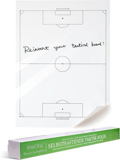 EASYCLING Magique Taktiktafel Fussball Selbsthaftend - Statische Taktikfolie Fussball mit 25 Blatt &