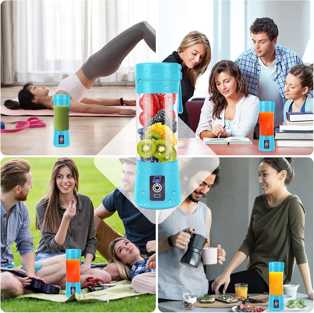 Miaoke tragbarer Mixer, persönlicher Mini-Saftmixer mit sechs Klingen in 3D, über USB aufladbar, Ent