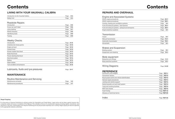 Vauxhall Calibra Service And Repair Manual, Taschenbuch