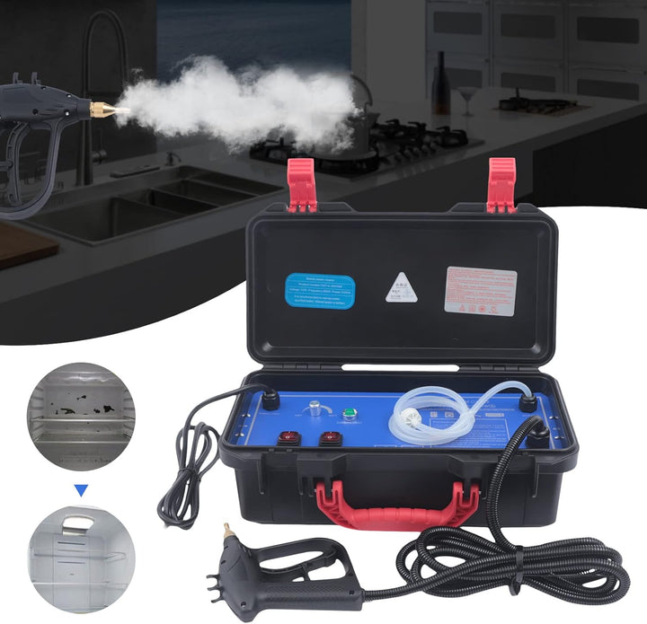 3000W Dampfreiniger Dampfdruck 3-5 bar Tragbarer Dampfreiniger Toolbox-Design mit 2 Arten von Bürste