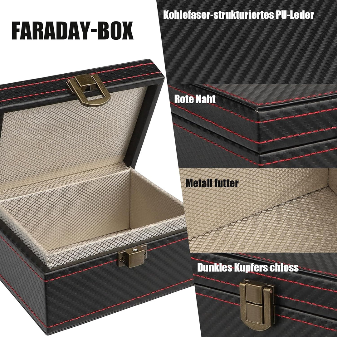 Diyife Autoschlüssel Faraday Box, Keyless Go Schutz Autoschlüssel Box, Premium Leder Anti-Diebstahl