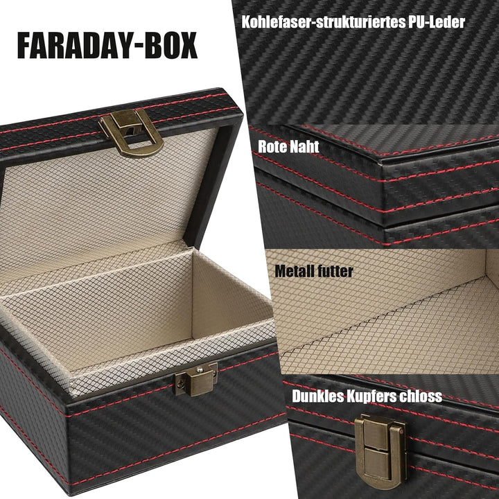 Diyife Autoschlüssel Faraday Box, Keyless Go Schutz Autoschlüssel Box, Premium Leder Anti-Diebstahl