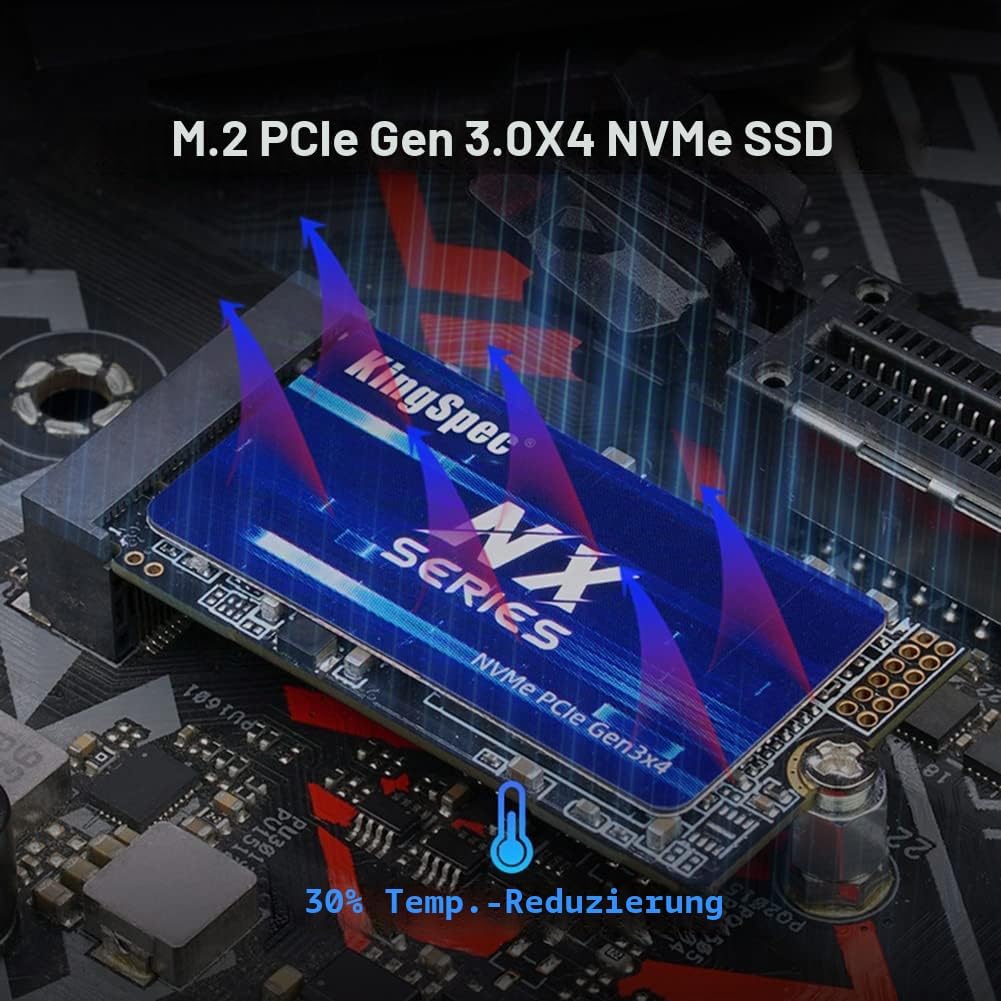 KingSpec NXM-2242 512GB SSD 2242 M.2 NVMe SSD, M2 SSD PCie 3.0 Gen3x4 - Up to 3500 MB/s Read Speed,