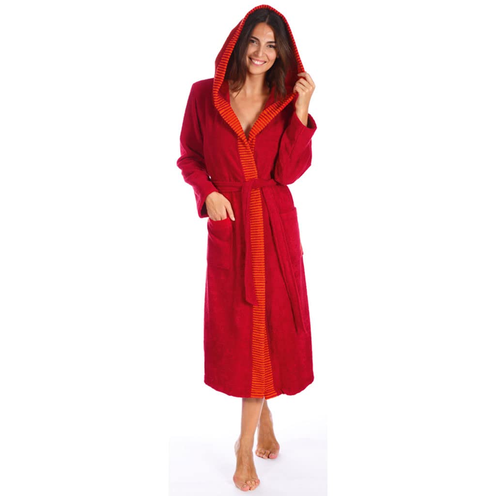 Egeria Kapuzenbademantel Benny | Damen 246 Crimson - XL